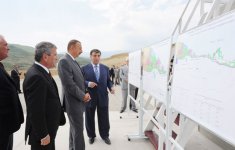 Azerbaijani President inspects construction of Valvalachay-Takhtakorpu channel`s first section (PHOTO)